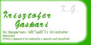 krisztofer gaspari business card